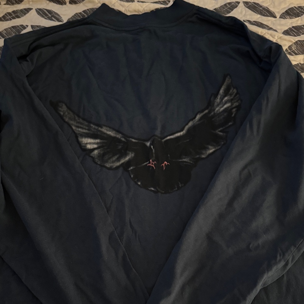 Yeezy Black Long Sleeve Tee with Bird Graphic